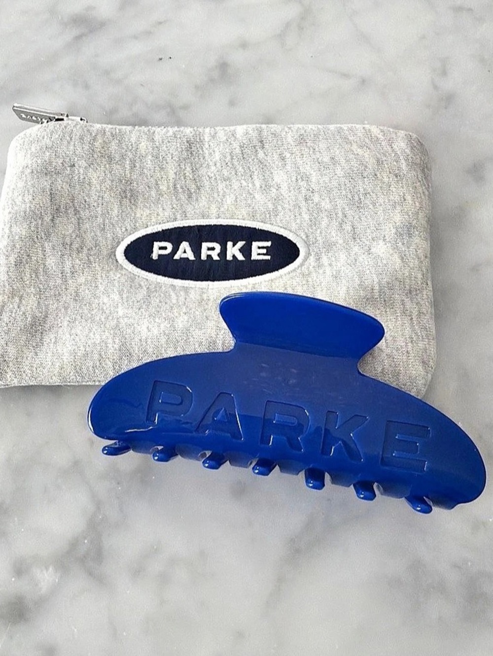 NEW PARKE Claw Clip and Zipper Pouch in Royal Blue